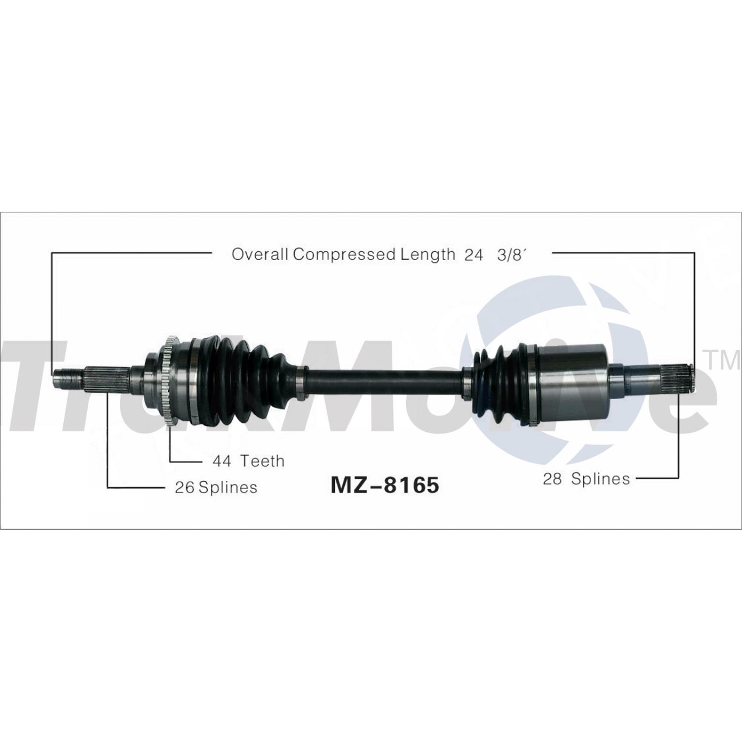 TrakMotive MZ8165 - CV Axle Shaft TrakMotive MZ8165 CV Axle Shaft product image 1 of 3