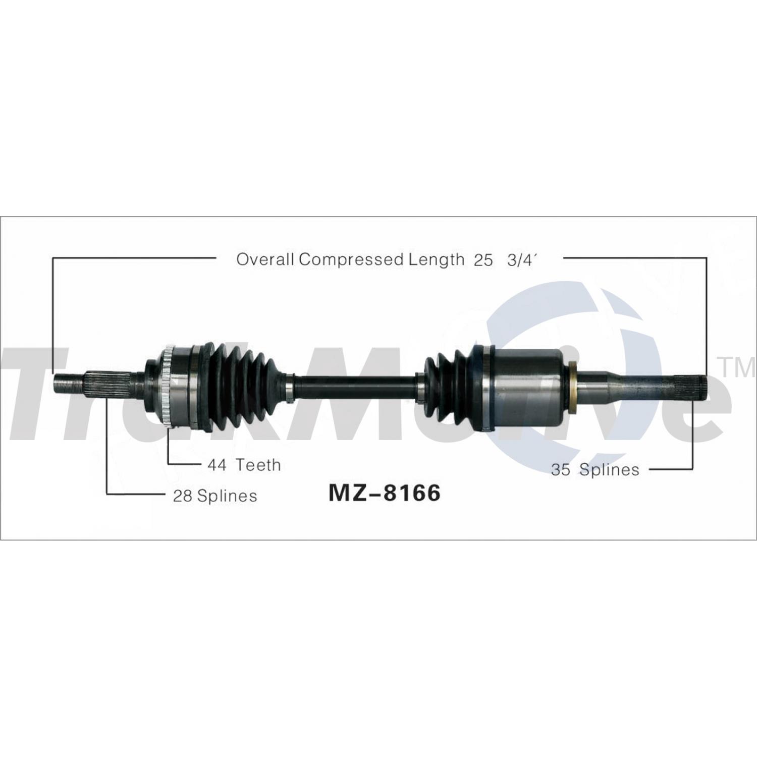 TrakMotive MZ8166 - CV Axle Shaft TrakMotive MZ8166 CV Axle Shaft product image 1 of 3