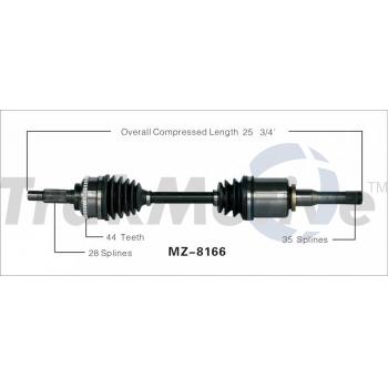 2011 Mercury Mariner CV Axle Shaft Front Left TrakMotive MZ8166 image 1 of 3