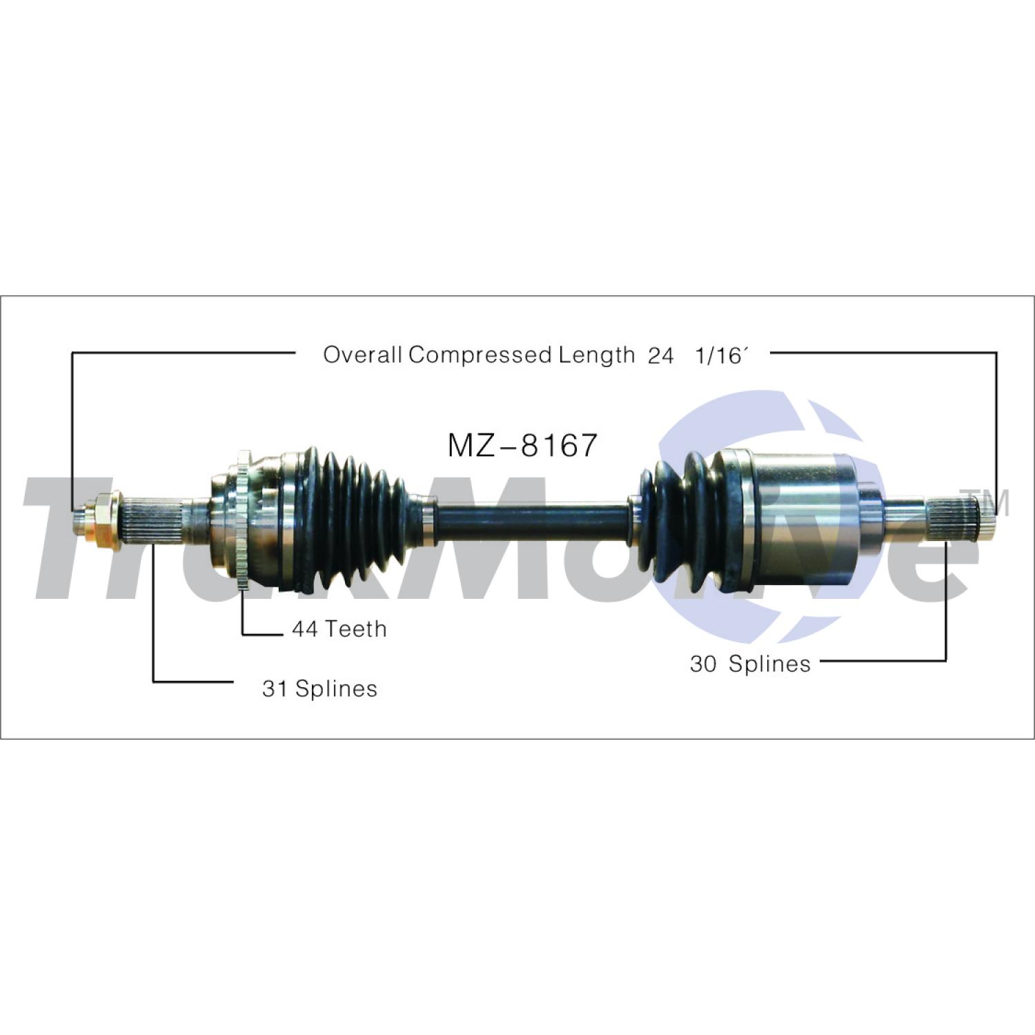 TrakMotive MZ8167 - CV Axle Shaft TrakMotive MZ8167 CV Axle Shaft product image 1 of 3
