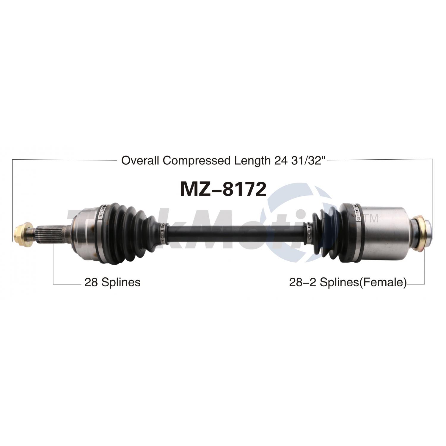 TrakMotive MZ8172 - CV Axle Shaft TrakMotive MZ8172 CV Axle Shaft product image 1 of 3