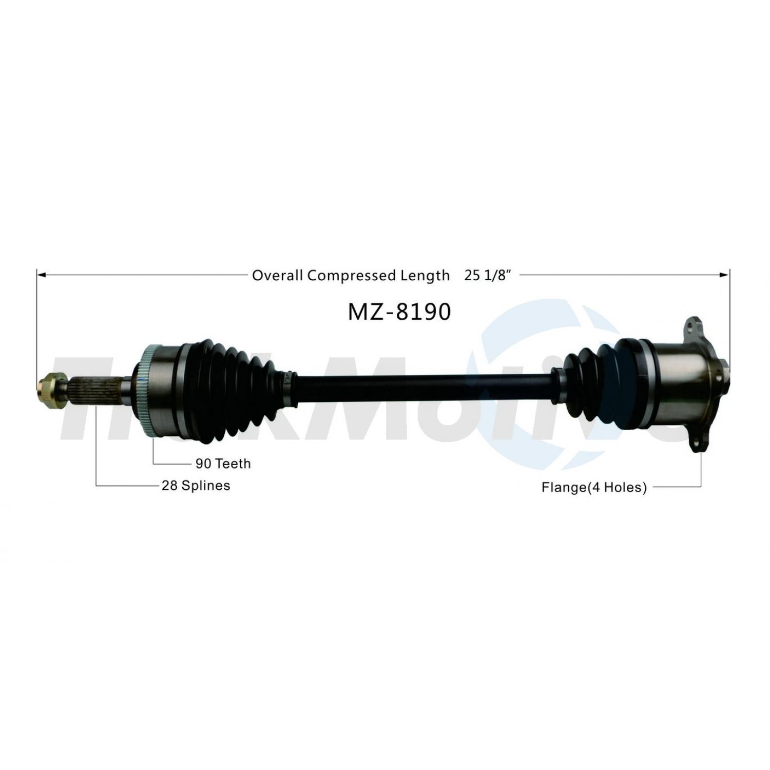 TrakMotive MZ8190 - CV Axle Shaft TrakMotive MZ8190 CV Axle Shaft product image 1 of 3