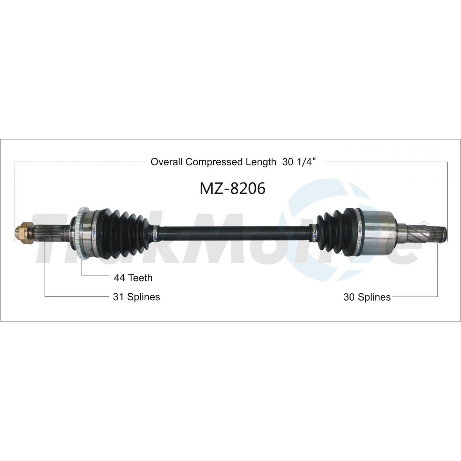 TrakMotive MZ8206 CV Axle Shaft product image 1 of 3