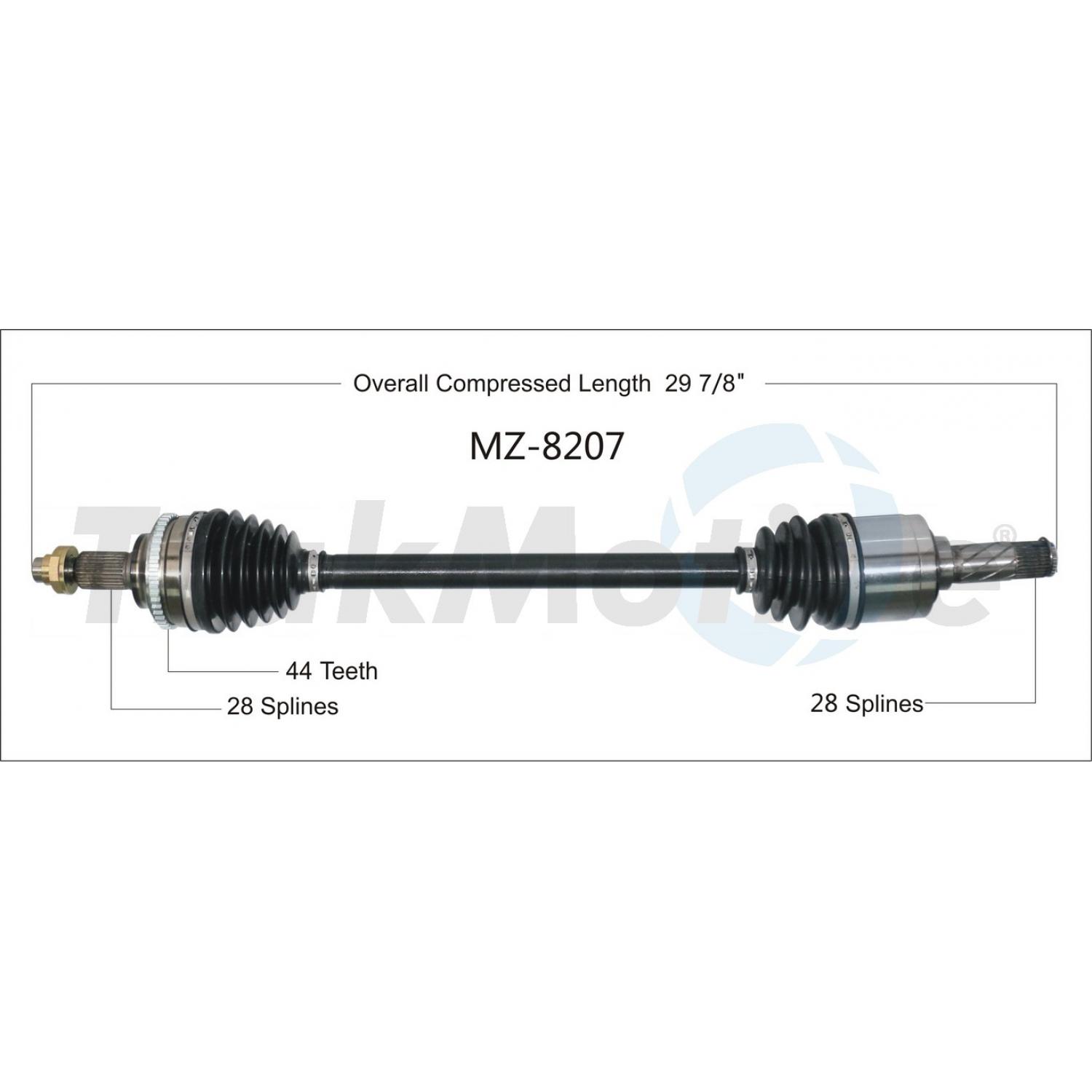TrakMotive MZ8207 CV Axle Shaft product image 1 of 3