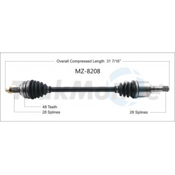 2014 Mazda MX-5 Miata CV Axle Shaft Rear Right TrakMotive MZ8208 image 1 of 3