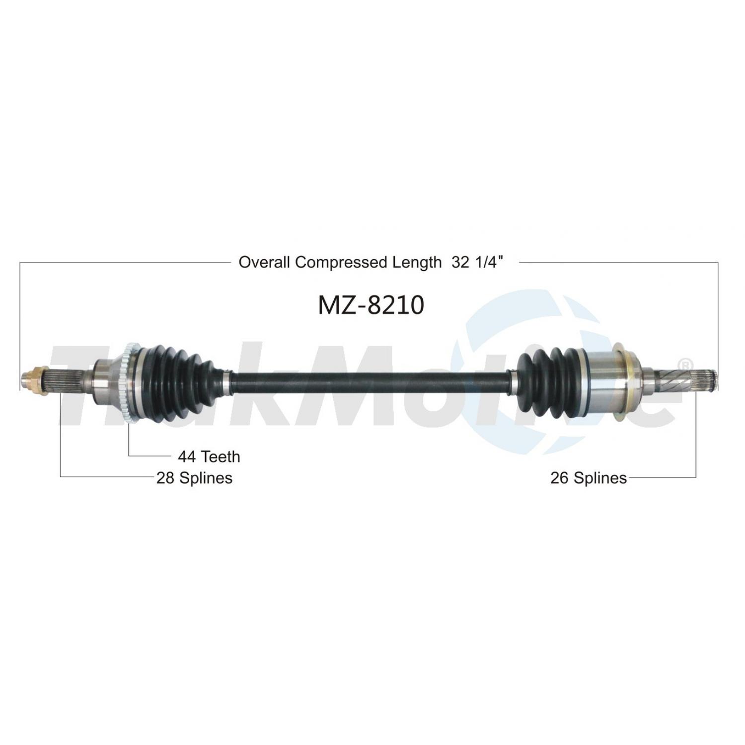 TrakMotive MZ8210 - CV Axle Shaft TrakMotive MZ8210 CV Axle Shaft product image 1 of 3