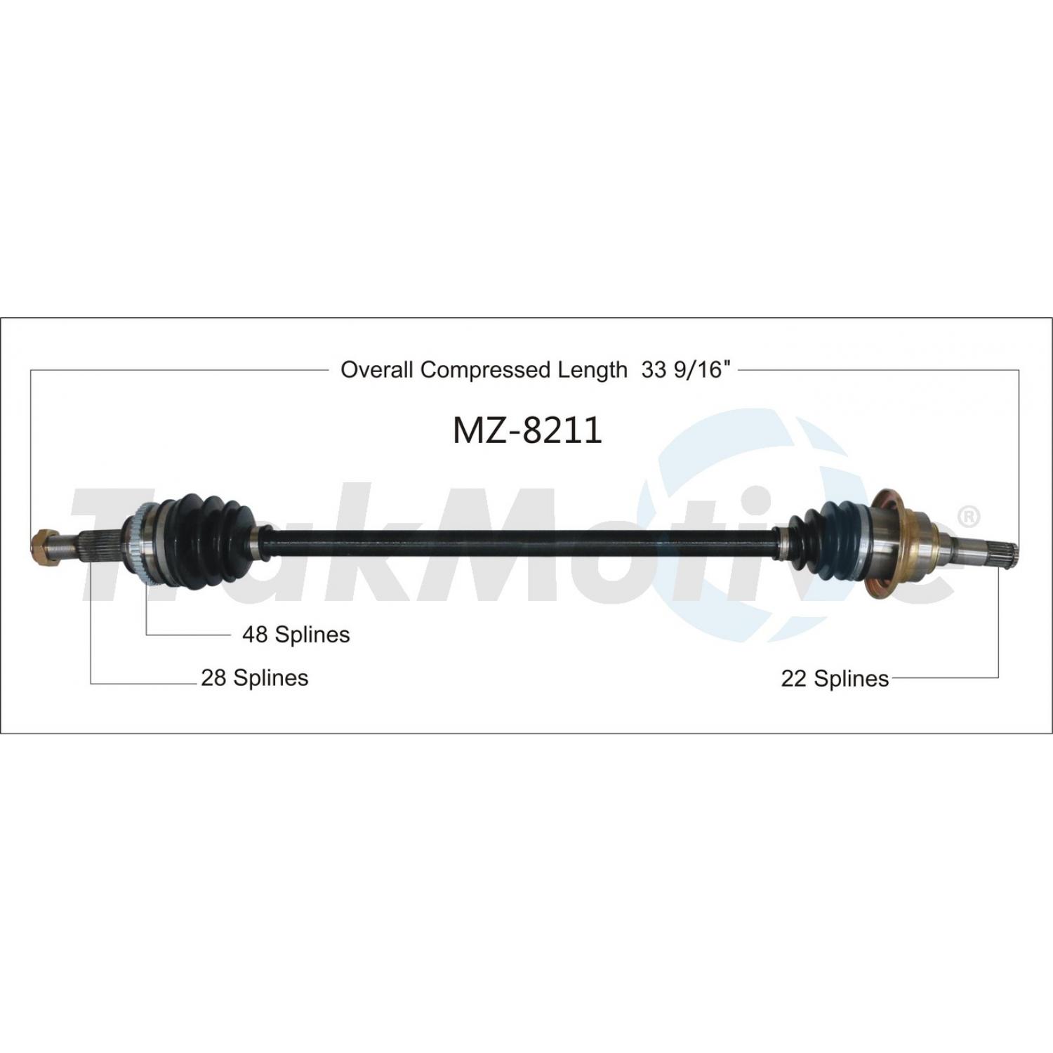 TrakMotive MZ8211 - CV Axle Shaft TrakMotive MZ8211 CV Axle Shaft product image 1 of 3