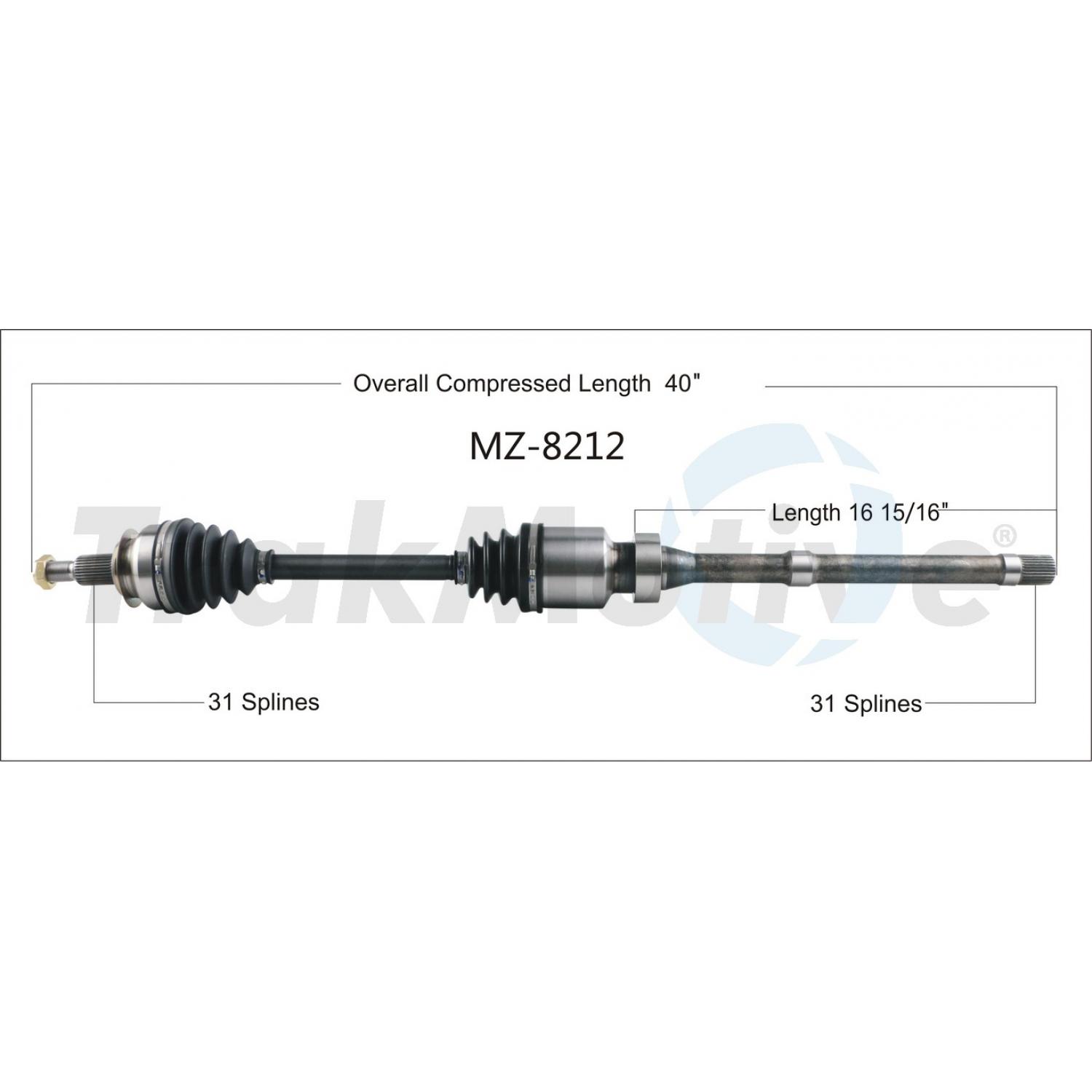 TrakMotive MZ8212 - CV Axle Shaft TrakMotive MZ8212 CV Axle Shaft product image 1 of 3