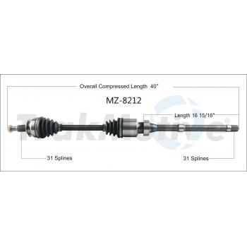 2016 Mazda CX-5 CV Axle Shaft Front Right TrakMotive MZ8212 image 1 of 3