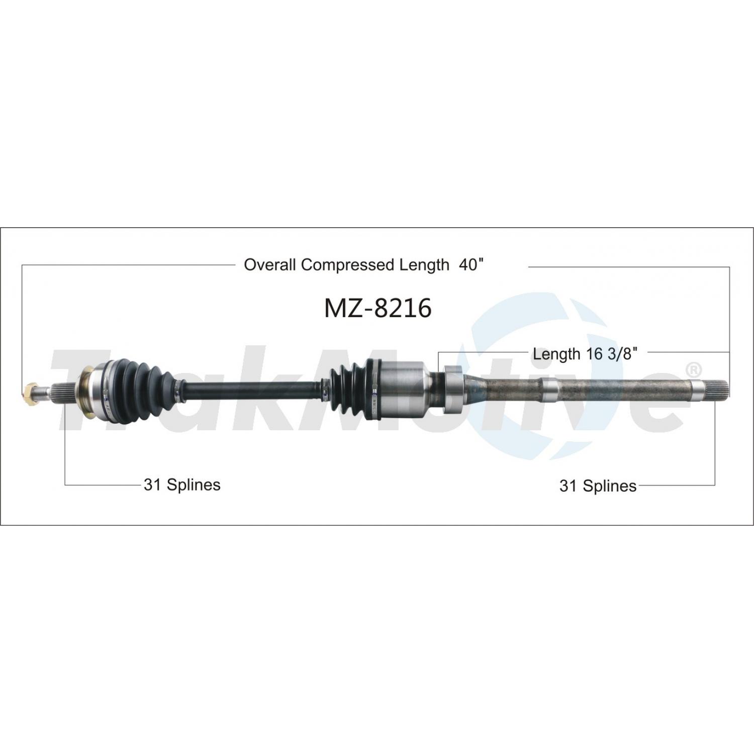 TrakMotive MZ8216 - CV Axle Shaft TrakMotive MZ8216 CV Axle Shaft product image 1 of 3