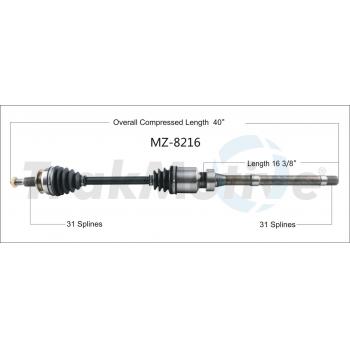 2016 Mazda CX-5 CV Axle Shaft Front Right TrakMotive MZ8216 image 1 of 3