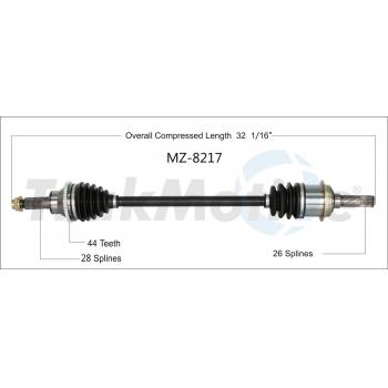 2013 Mazda CX-9 CV Axle Shaft Rear Left TrakMotive MZ8217 image 1 of 3