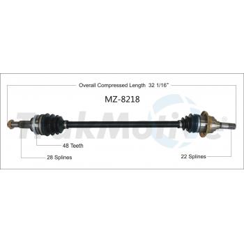 2016 Mazda CX-5 CV Axle Shaft Rear Left TrakMotive MZ8218 image 1 of 3