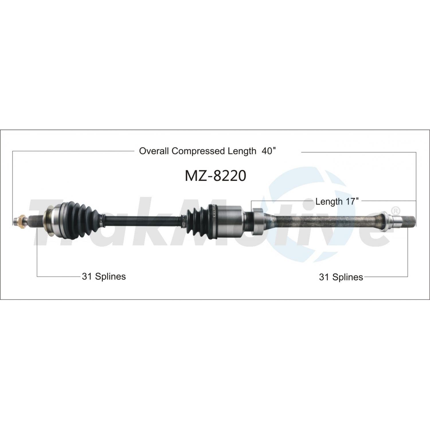 TrakMotive MZ8220 - CV Axle Shaft TrakMotive MZ8220 CV Axle Shaft product image 1 of 3