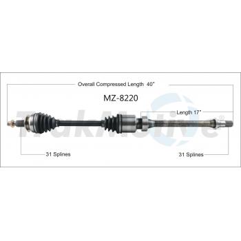 2014 Mazda 6 CV Axle Shaft