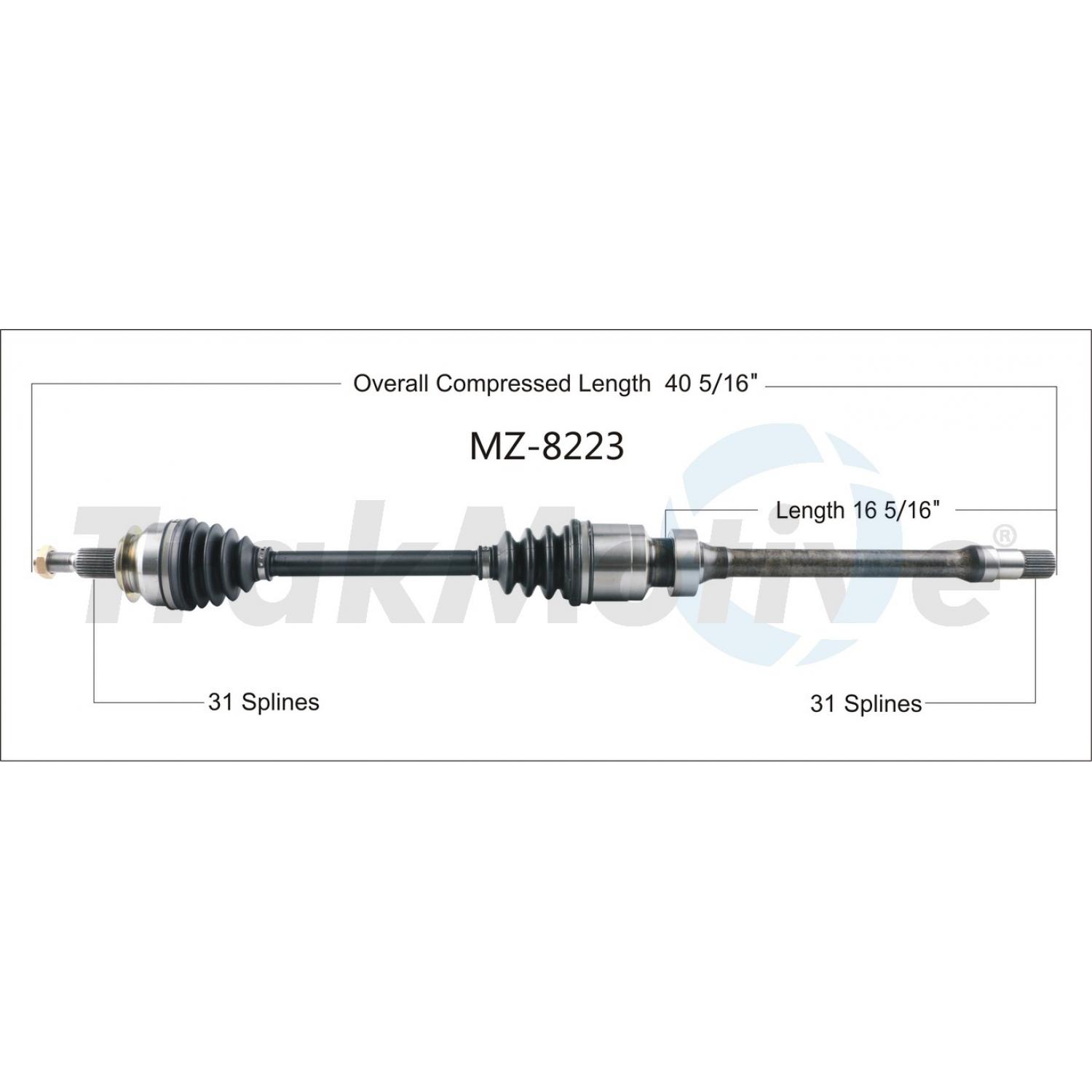 TrakMotive MZ8223 - CV Axle Shaft TrakMotive MZ8223 CV Axle Shaft product image 1 of 3