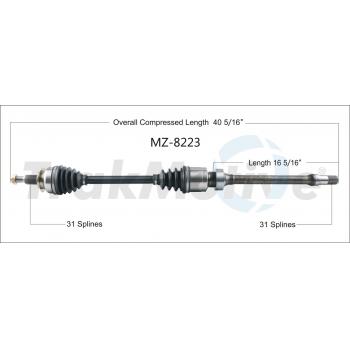 2016 Mazda CX-5 CV Axle Shaft Front Right TrakMotive MZ8223 image 1 of 3