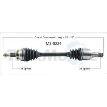 2016 Mazda CX-5 CV Axle Shaft Front Left TrakMotive MZ8224 image 1 of 3