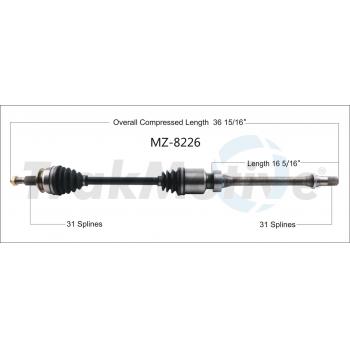 2016 Mazda CX-5 CV Axle Shaft Front Right TrakMotive MZ8226 image 1 of 3