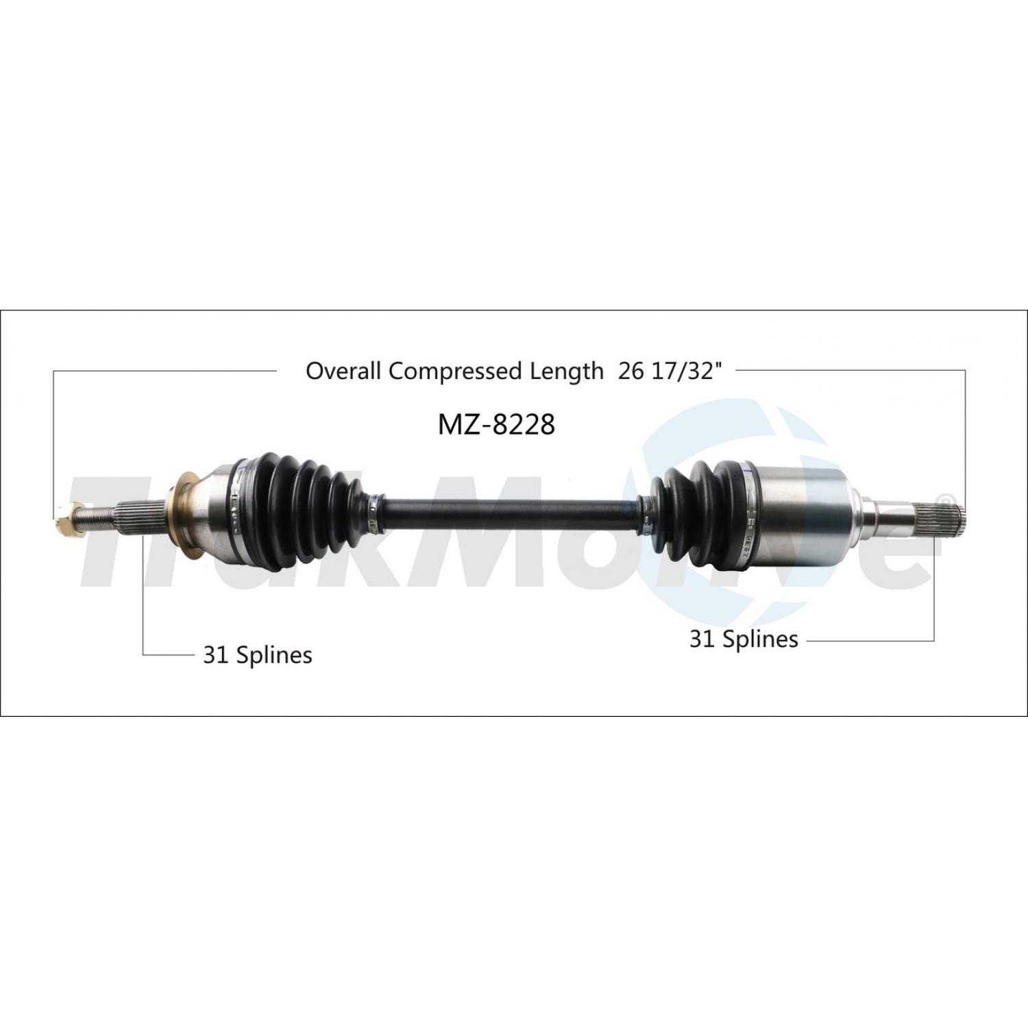 TrakMotive MZ8228 - CV Axle Shaft TrakMotive MZ8228 CV Axle Shaft product image 1 of 3