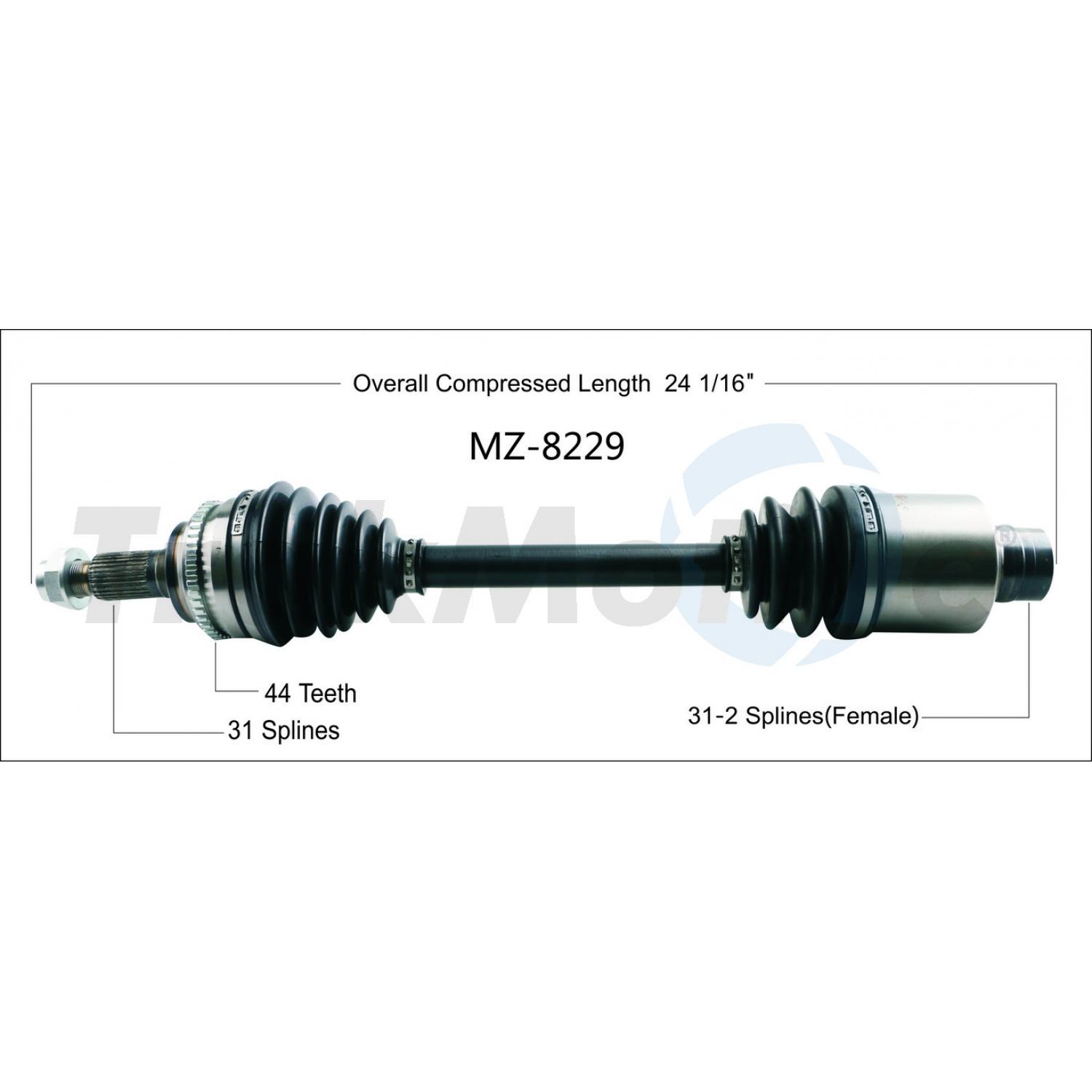 TrakMotive MZ8229 - CV Axle Shaft TrakMotive MZ8229 CV Axle Shaft product image 1 of 3