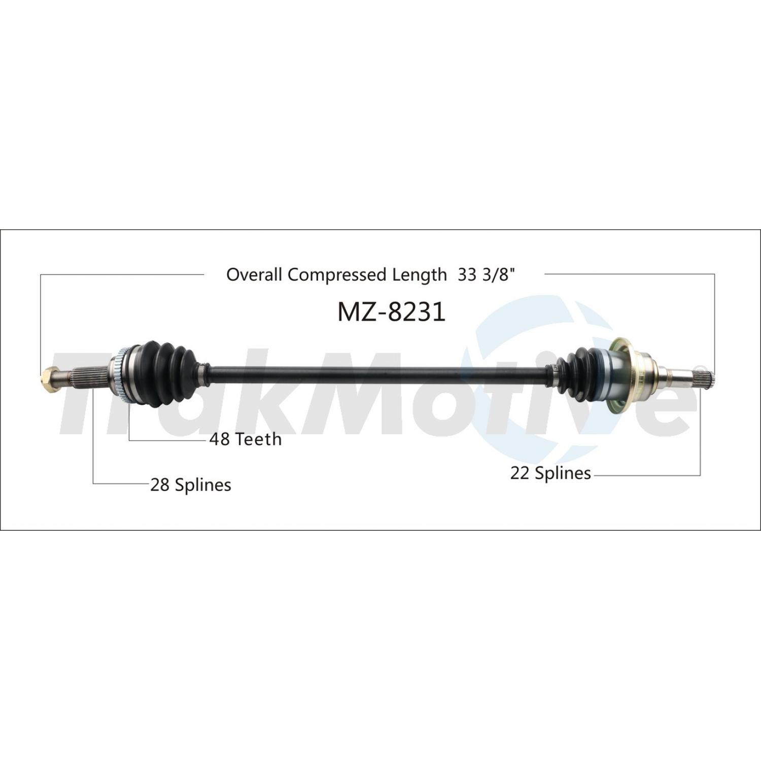 TrakMotive MZ8231 - CV Axle Shaft TrakMotive MZ8231 CV Axle Shaft product image 1 of 3