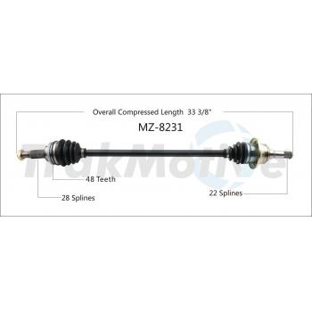 2021 Mazda CX-9 CV Axle Shaft Rear Left TrakMotive MZ8231 image 1 of 3