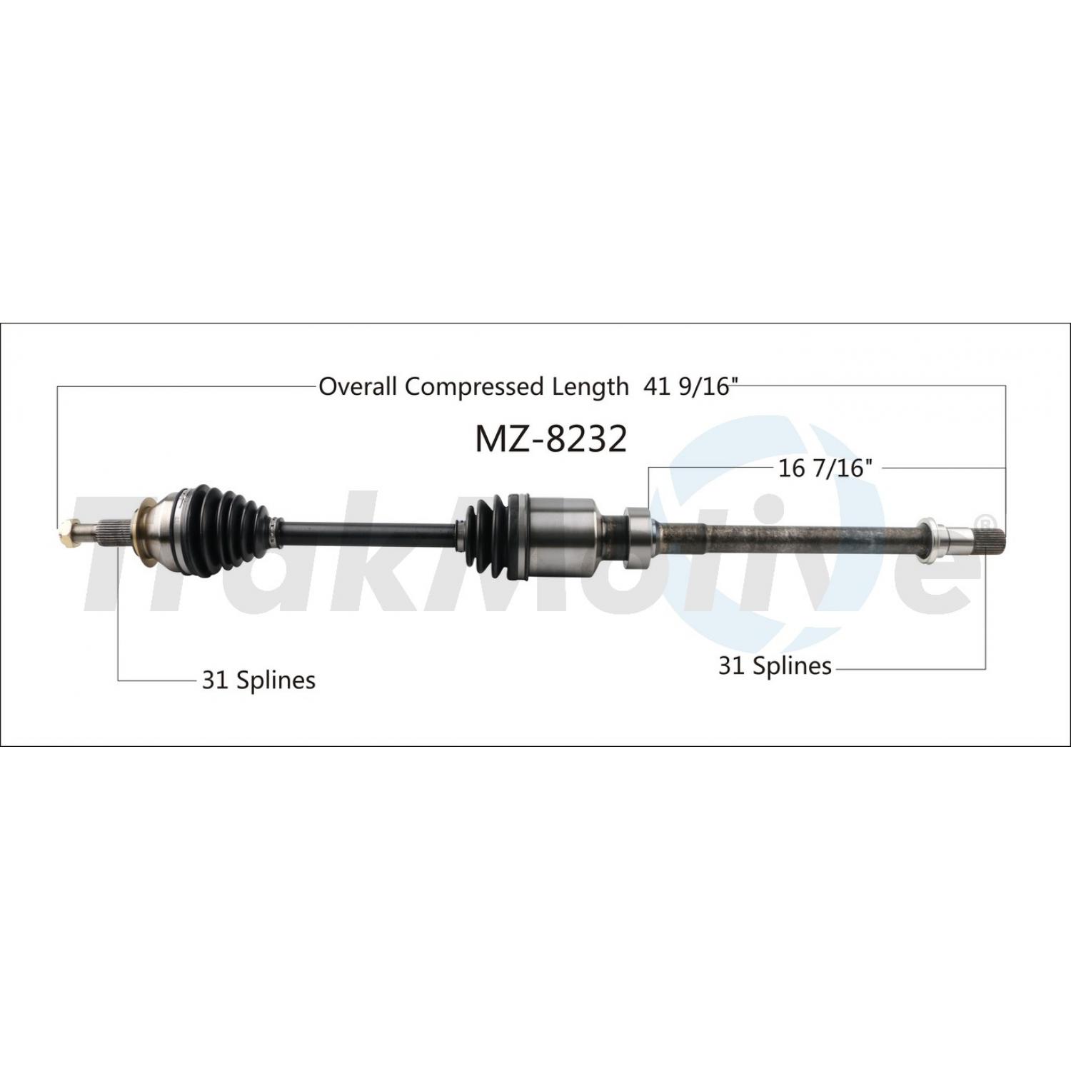 TrakMotive MZ8232 - CV Axle Shaft TrakMotive MZ8232 CV Axle Shaft product image 1 of 3