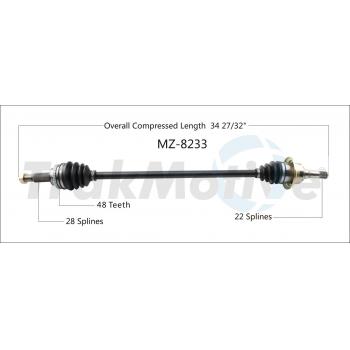 2021 Mazda CX-9 CV Axle Shaft Rear Right TrakMotive MZ8233 image 1 of 3