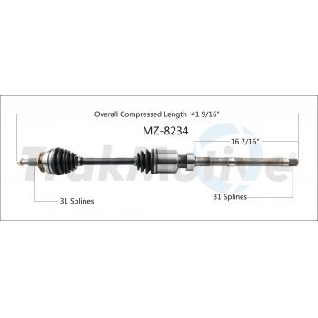 2021 Mazda CX-9 CV Axle Shaft Front Right TrakMotive MZ8234 image 1 of 3