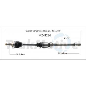2018 Mazda 3 CV Axle Shaft Front Right TrakMotive MZ8236 image 1 of 3