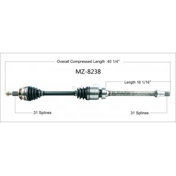 2014 Mazda 6 CV Axle Shaft Front Right TrakMotive MZ8238 image 1 of 3