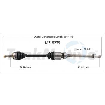 2018 Mazda 3 CV Axle Shaft Front Right TrakMotive MZ8239 image 1 of 3
