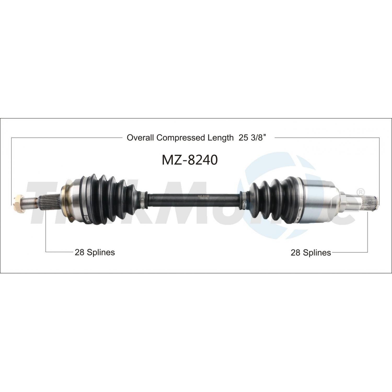 TrakMotive MZ8240 CV Axle Shaft product image 1 of 3