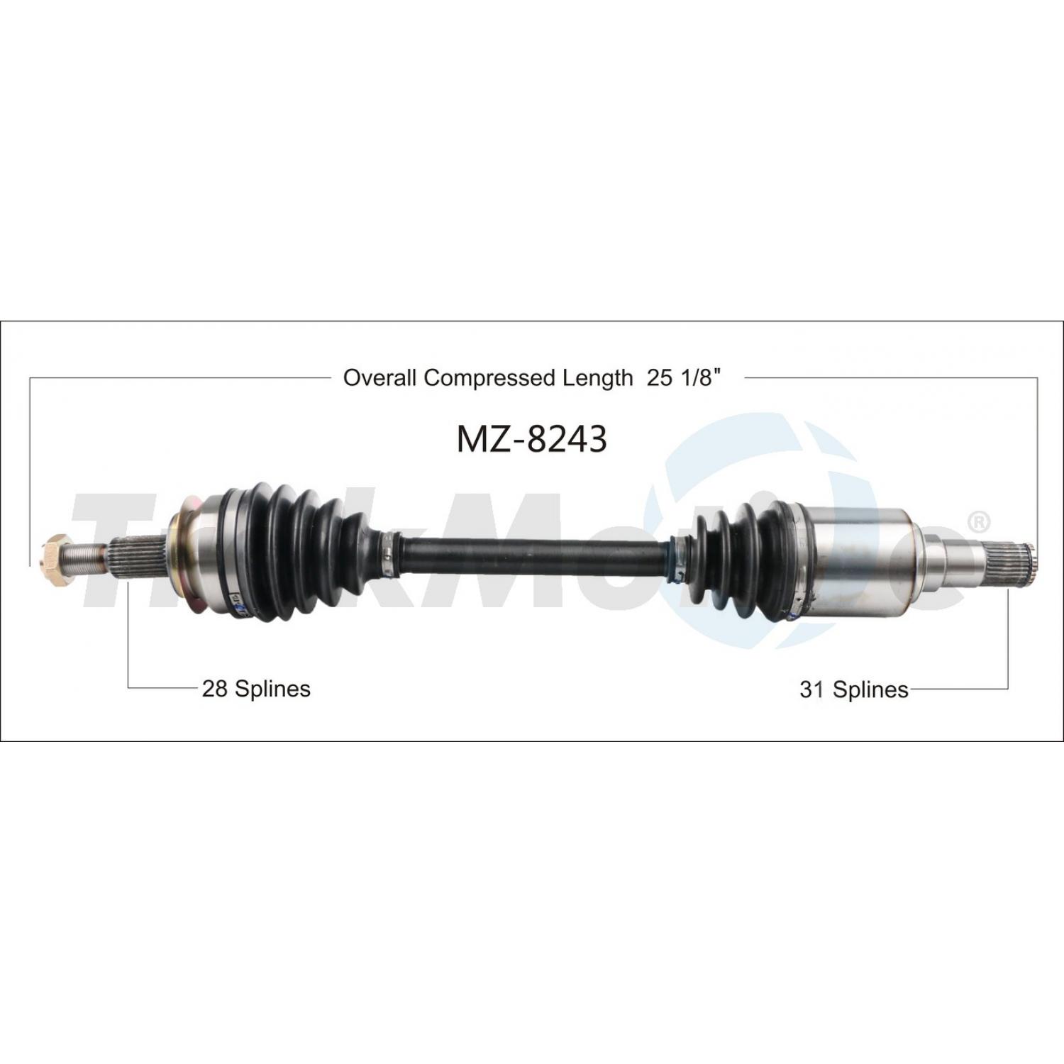 TrakMotive MZ8243 - CV Axle Shaft TrakMotive MZ8243 CV Axle Shaft product image 1 of 3