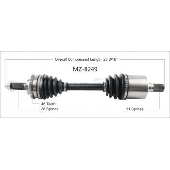 2008 Mazda 6 CV Axle Shaft Front Left TrakMotive MZ8249 image 1 of 3