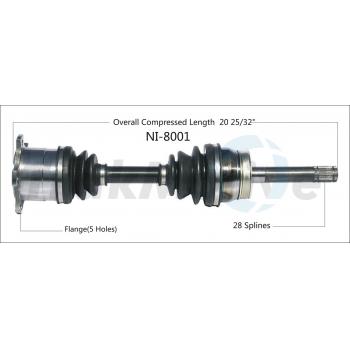 1994 Nissan D21 CV Axle Shaft Front Left TrakMotive NI8001 image 1 of 3