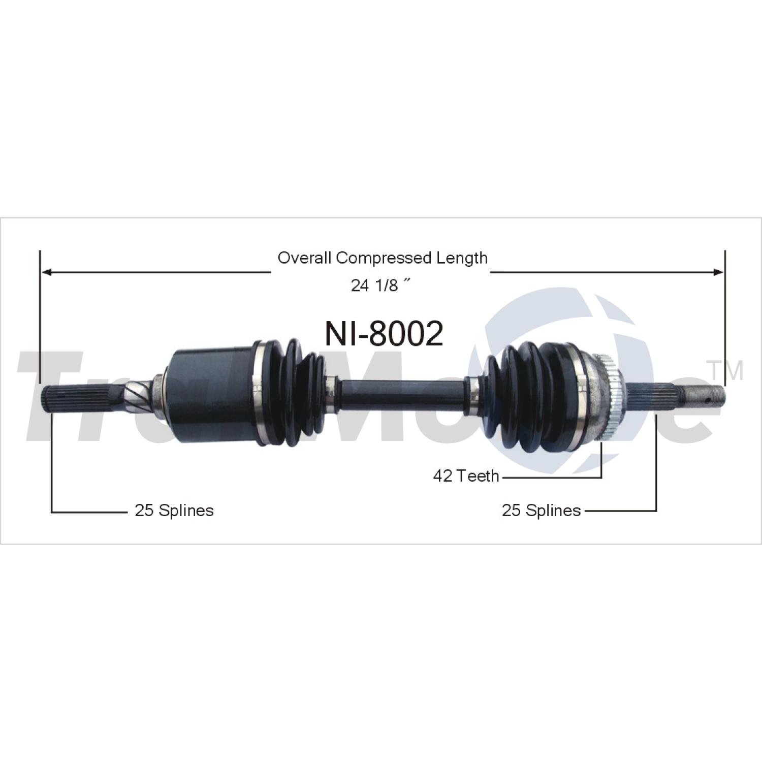 TrakMotive NI8002 - CV Axle Shaft TrakMotive NI8002 CV Axle Shaft product image 1 of 3