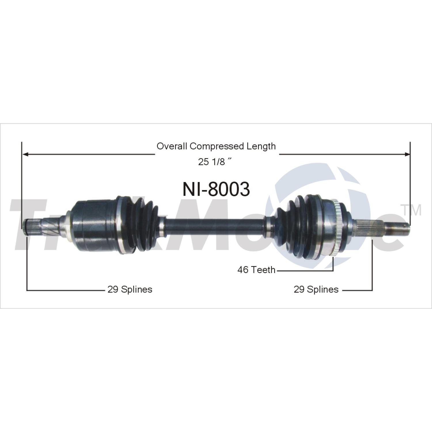 TrakMotive NI8003 - CV Axle Shaft TrakMotive NI8003 CV Axle Shaft product image 1 of 3
