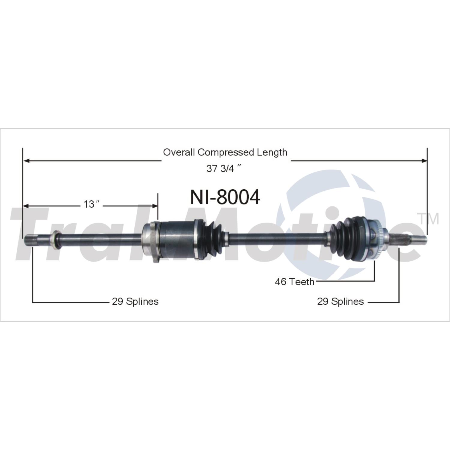 TrakMotive NI8004 - CV Axle Shaft TrakMotive NI8004 CV Axle Shaft product image 1 of 3