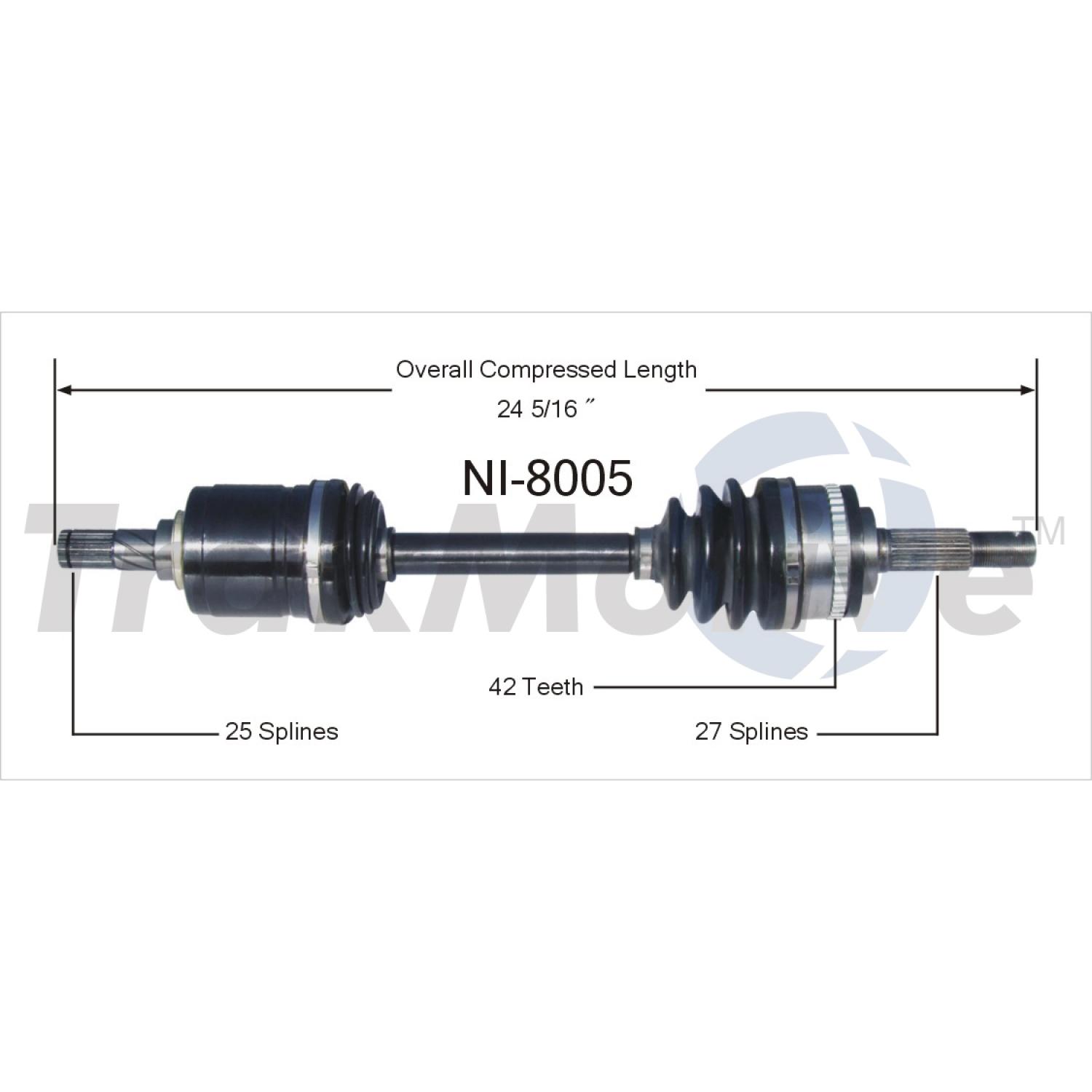 TrakMotive NI8005 - CV Axle Shaft TrakMotive NI8005 CV Axle Shaft product image 1 of 3