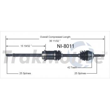 1993 Nissan NX CV Axle Shaft Front Right TrakMotive NI8011 image 1 of 3