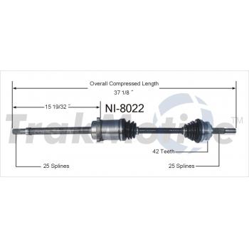 1997 Nissan 200SX CV Axle Shaft Front Right TrakMotive NI8022 image 1 of 3