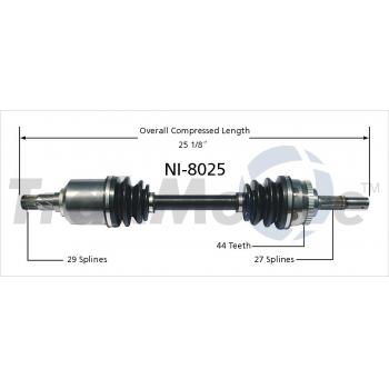 2001 Nissan Altima CV Axle Shaft Front Left TrakMotive NI8025 image 1 of 3