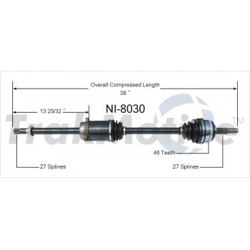 1994 Nissan Maxima CV Axle Shaft Front Right TrakMotive NI8030 image 1 of 3