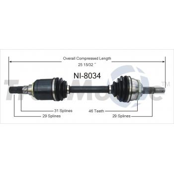 1998 Nissan Maxima CV Axle Shaft Front Left TrakMotive NI8034 image 1 of 3
