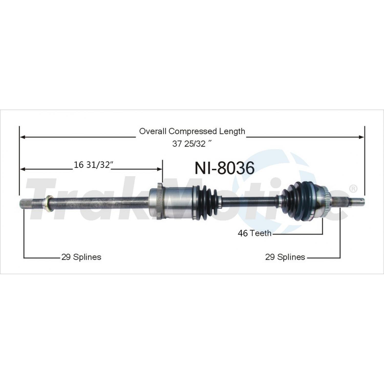 TrakMotive NI8036 - CV Axle Shaft TrakMotive NI8036 CV Axle Shaft product image 1 of 3