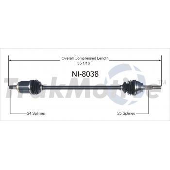 1990 Nissan Pulsar NX CV Axle Shaft Front Right TrakMotive NI8038 image 1 of 3