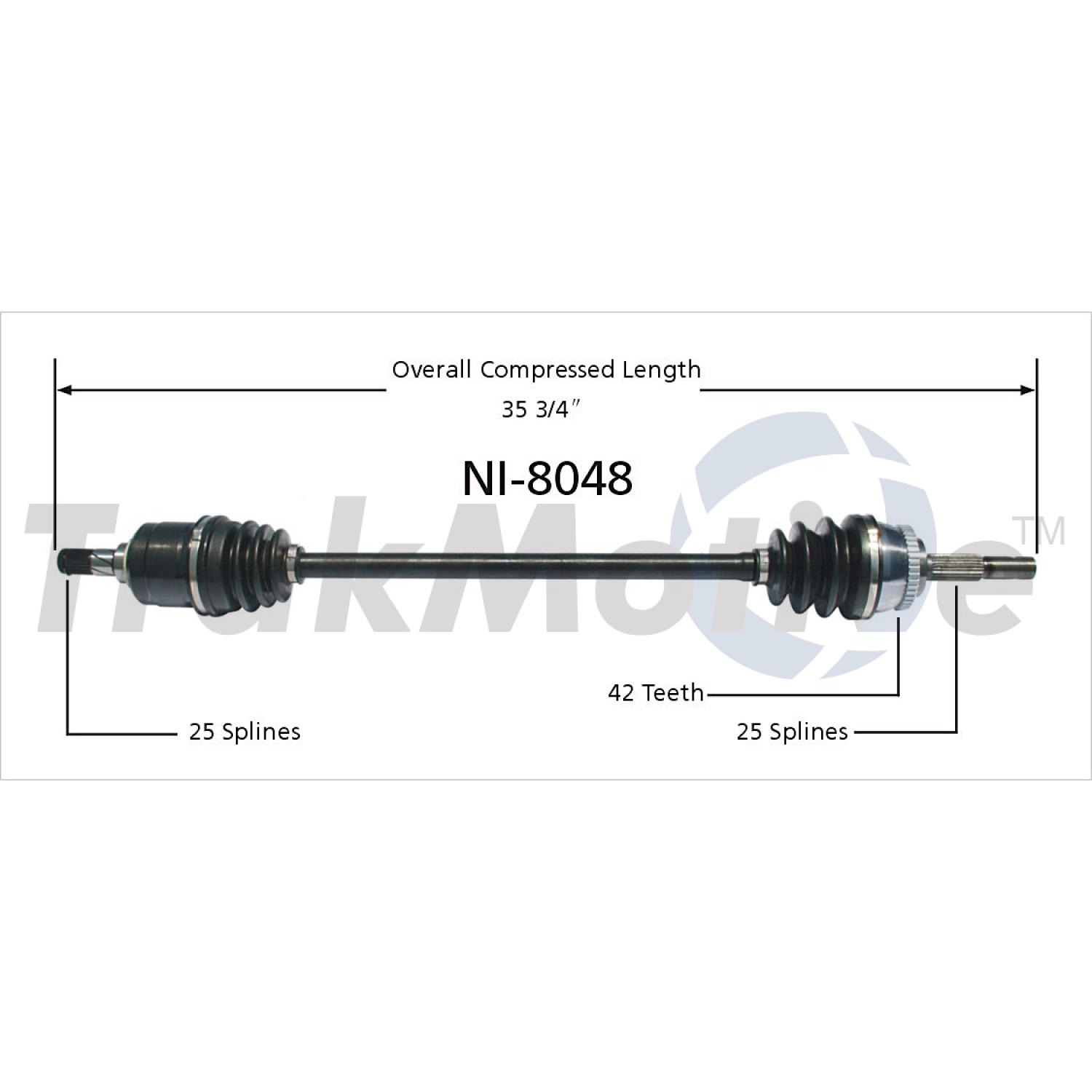 TrakMotive NI8048 - CV Axle Shaft TrakMotive NI8048 CV Axle Shaft product image 1 of 3