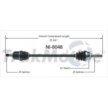 1993 Nissan NX CV Axle Shaft Front Right TrakMotive NI8048 image 1 of 3